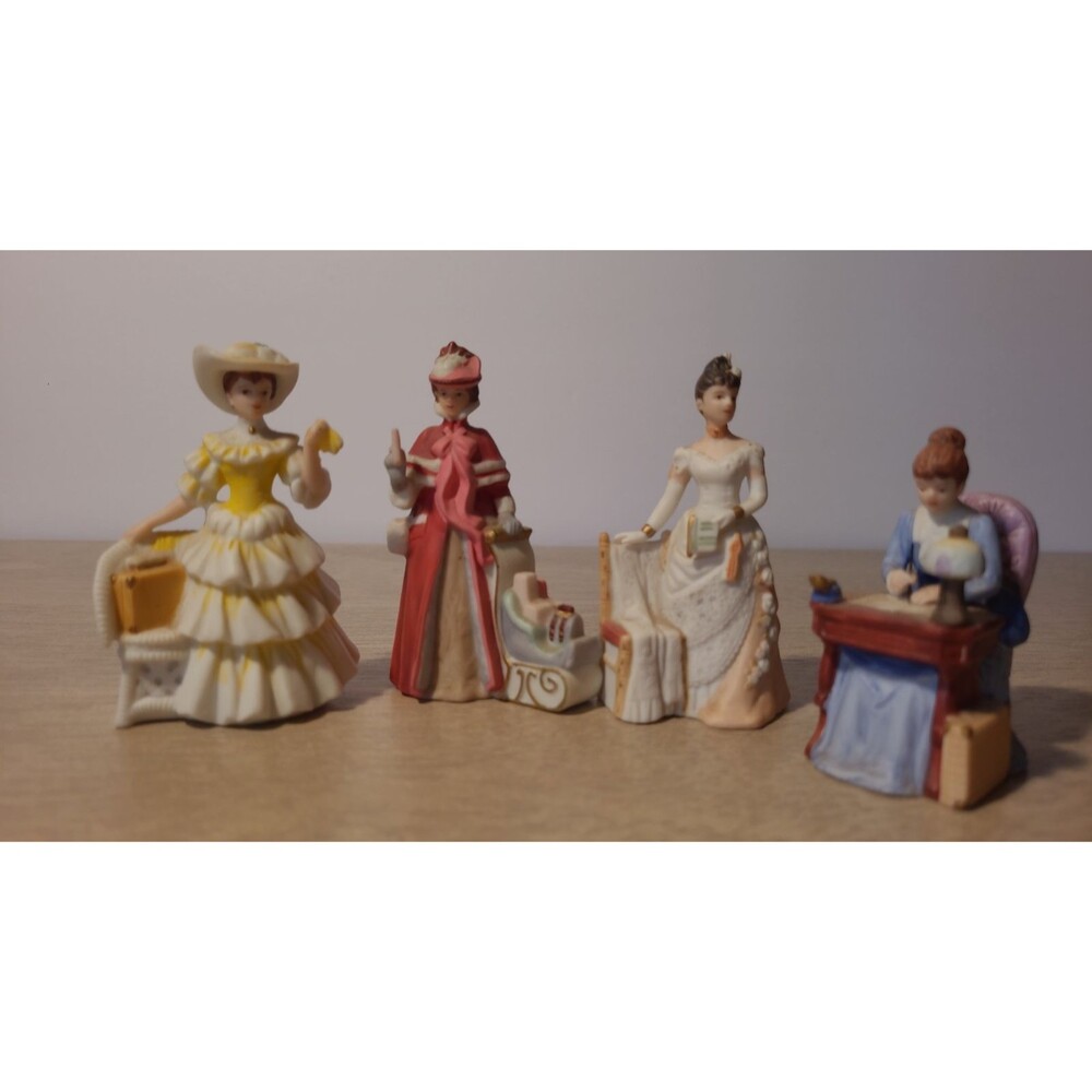 Lot 4 Avon Mrs PFE Albee Figurines MINI 3" Porcelain Figurines 1980s